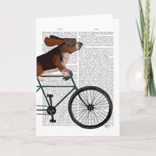 Basset Hound auf dem Fahrrad Karte (Vorderseite)