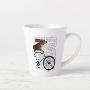 Basset Hound auf dem Fahrrad Milchtasse