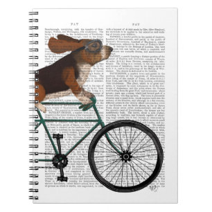 Basset Hound auf dem Fahrrad Notizblock