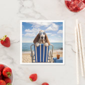 Basset Hound auf Strandstuhl Serviette (Beispiel)