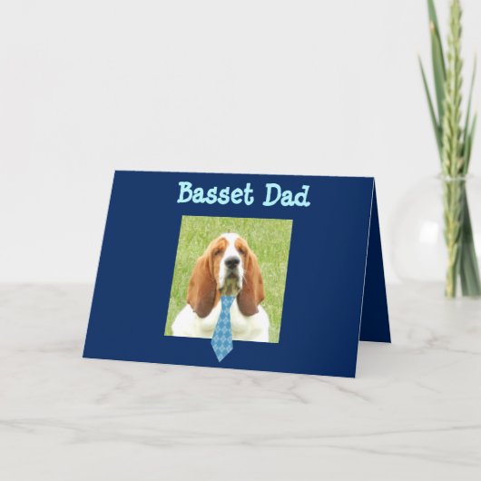 Basset Hound auf Vatertagskarte Karte (Vorderseite)