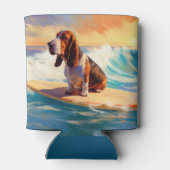 Basset Hound Beach Surfen Malerei Dosenkühler (Rückseite)