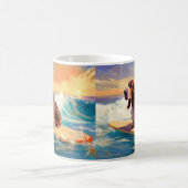 Basset Hound Beach Surfen Malerei Kaffeetasse (Mittel)