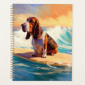 Basset Hound Beach Surfen Malerei Planer (Vorderseite)