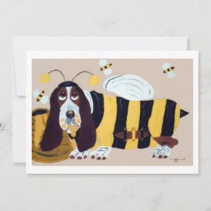 Basset Hound beim Überfall auf einen Bienenstock Einladung