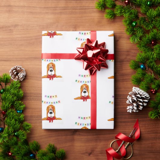 Basset Hound Birthday Wrapping Paper Geschenkpapier (Feiertagsgeschenk)