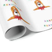 Basset Hound Birthday Wrapping Paper Geschenkpapier (Rolleneckpunkt)