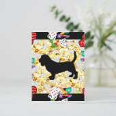 BASSET HOUND BLING POSTKARTE (Stehend Vorderseite)