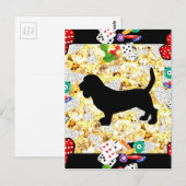 BASSET HOUND BLING POSTKARTE (Vorne/Hinten)