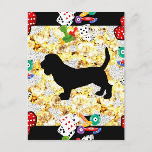 BASSET HOUND BLING POSTKARTE