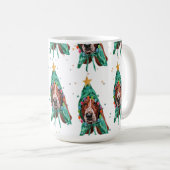 Basset Hound Breed Dog Pattern Sterne Weihnachten Kaffeetasse (VorderseiteRechts)