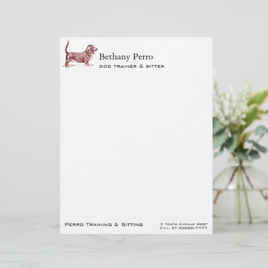 Basset Hound Briefbogen (Stehend Vorderseite)