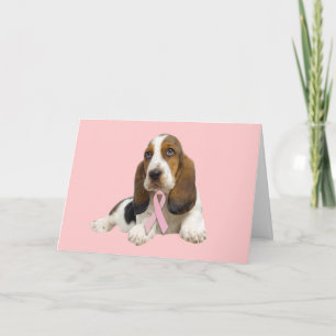 Basset Hound Brustkrebs - Grußkarte Karte