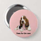 Basset Hound-Brustkrebs-Knopf Button (Vorne & Hinten)