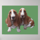 Basset Hound Buddies drucken Poster (Vorne)