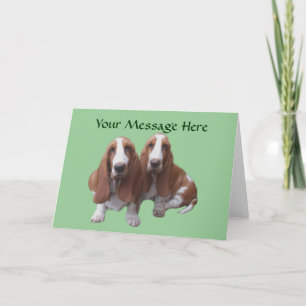 Basset Hound Buddies Grußkarte Feiertagskarte