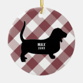 Basset Hound Buffalo Karo Keramik Ornament (Vorne)