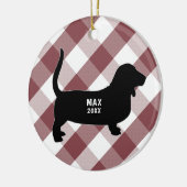 Basset Hound Buffalo Karo Keramik Ornament (Links)