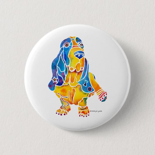 Basset Hound Button (Vorderseite)