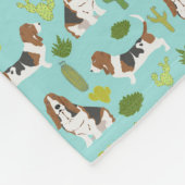 Basset Hound Cactus Blanket - Hunde Geschenke Fleecedecke (Ecke)