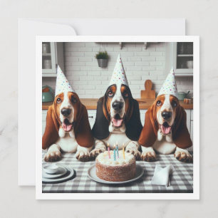 Basset Hound Card, Basset Hound Geburtstag Einladung