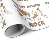 Basset-Hound-Cartoon Geschenkpapier (Rolleneckpunkt)