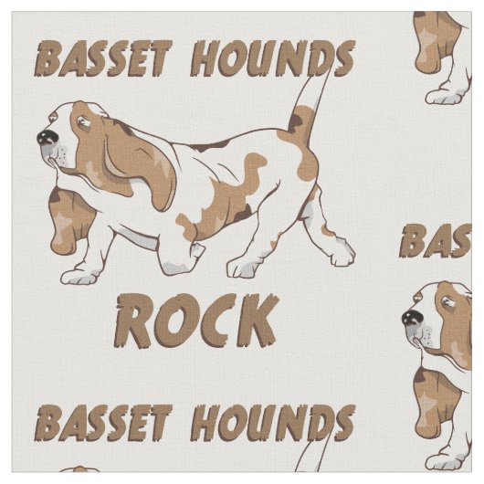 Basset-Hound-Cartoon Stoff (Nahaufnahme)