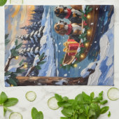 Basset Hound Christmas Boat Holiday Geschirrtuch (Gefaltet)