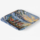 Basset Hound Christmas Boat Holiday Pappteller (Gewinkelt)