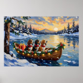Basset Hound Christmas Boat Holiday Poster (Vorne)