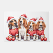 Basset Hound Christmas Dress Santa Hat Fußmatte (Vorderseite)