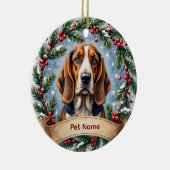Basset Hound Christmas Keramik Ornament (Rechts)