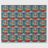 Basset Hound Christmas Santa Bag Adventure Geschenkpapier (Flach)