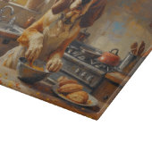 Basset Hound Cooking in Kitchen Schneidebrett (Ecke)