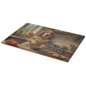 Basset Hound Cooking in Kitchen Schneidebrett (Ecke)