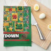 Basset Hound Countdown Weihnachtskalender Geschirrtuch (Viertel Falte)