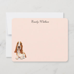 Basset Hound Custom Flat Dankeschön Hinweise Dankeskarte