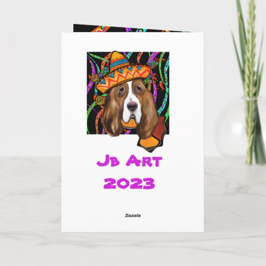 BASSET HOUND DANKESKARTE (Rückseite)
