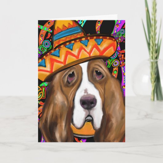 BASSET HOUND DANKESKARTE (Vorderseite)