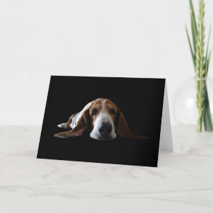 Basset Hound, das sich hinlegt Karte