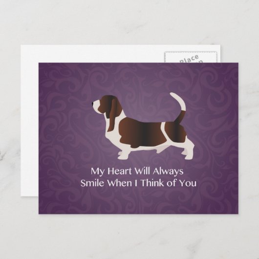 Basset Hound Denken Sie an Ihr Design Postkarte (Vorne/Hinten)