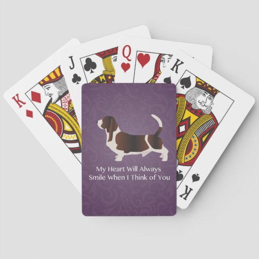 Basset Hound Denken Sie an Ihr Design Spielkarten (Rückseite)