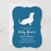 Basset Hound Dog Baby Shower Boy Blue Einladung (Vorderseite)