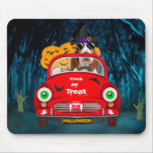 Basset Hound Dog Beängstigendes Halloween Auto Mousepad (Vorne)