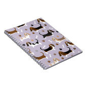 Basset Hound Dog Bones and Paws Notebook Notizblock (Rechte Seite)