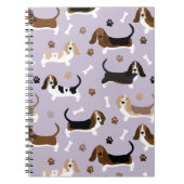 Basset Hound Dog Bones and Paws Notebook Notizblock (Vorderseite)