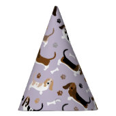 Basset Hound Dog Bones and Paws Party Hat Partyhütchen (Rechts)