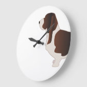 Basset Hound Dog Breed Silhouette Illustration Große Wanduhr (Winkel)