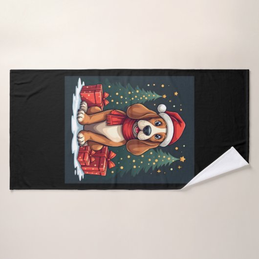 Basset Hound Dog Christmas Parties Santa Dog Lover Badehandtuch (Badehandtuch)