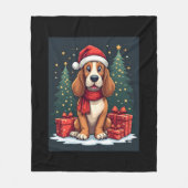 Basset Hound Dog Christmas Parties Santa Dog Lover Fleecedecke (Vorderseite)
